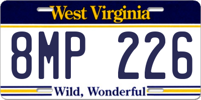 WV license plate 8MP226