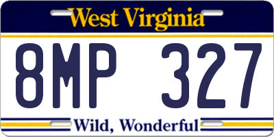 WV license plate 8MP327