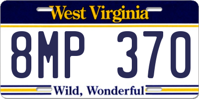 WV license plate 8MP370