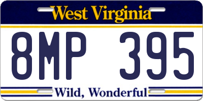 WV license plate 8MP395