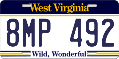 WV license plate 8MP492
