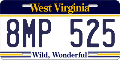 WV license plate 8MP525