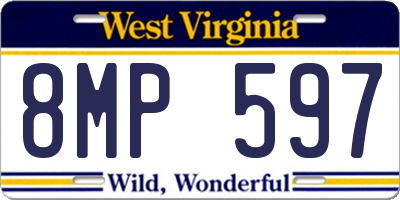 WV license plate 8MP597