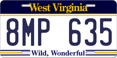 WV license plate 8MP635