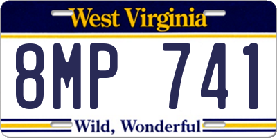WV license plate 8MP741