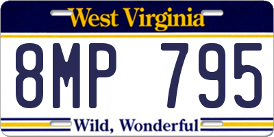 WV license plate 8MP795