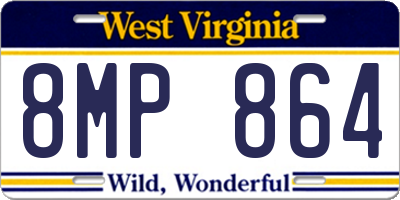 WV license plate 8MP864