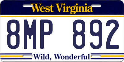 WV license plate 8MP892