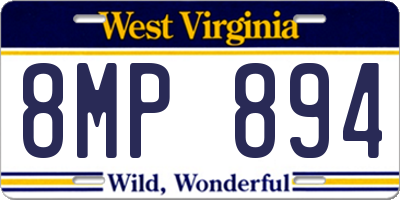WV license plate 8MP894