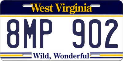 WV license plate 8MP902