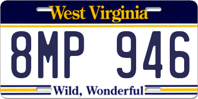 WV license plate 8MP946