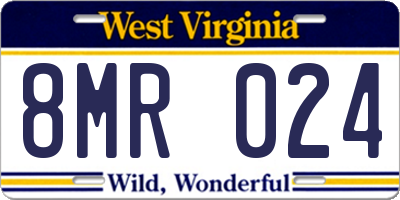 WV license plate 8MR024