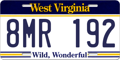 WV license plate 8MR192