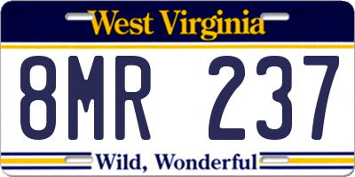 WV license plate 8MR237