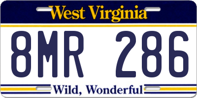 WV license plate 8MR286