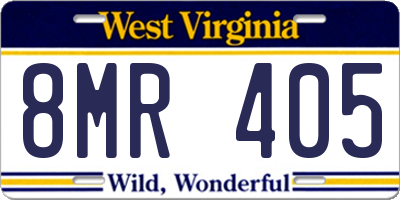 WV license plate 8MR405