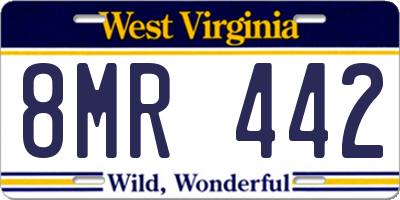 WV license plate 8MR442