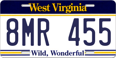 WV license plate 8MR455