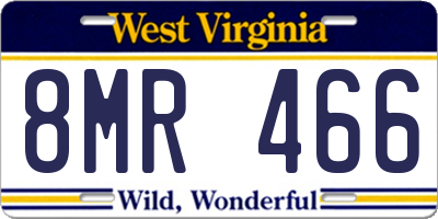 WV license plate 8MR466