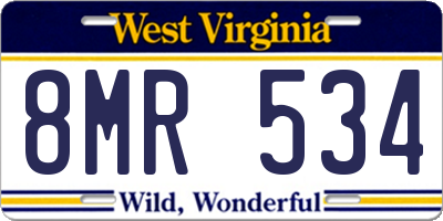 WV license plate 8MR534