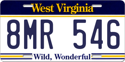 WV license plate 8MR546