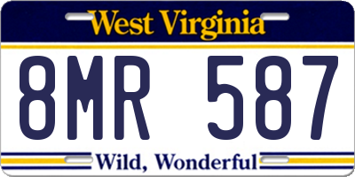 WV license plate 8MR587