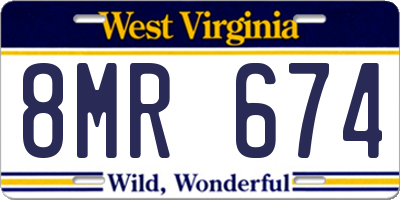 WV license plate 8MR674