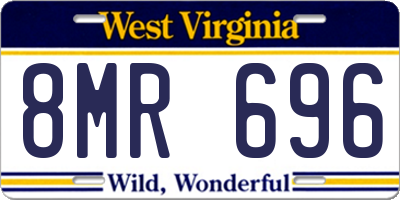 WV license plate 8MR696