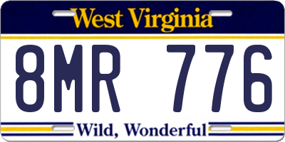 WV license plate 8MR776