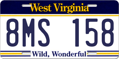 WV license plate 8MS158