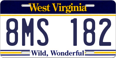 WV license plate 8MS182
