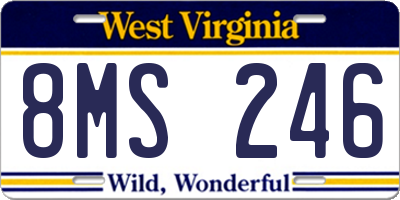 WV license plate 8MS246