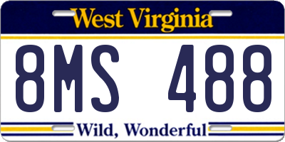 WV license plate 8MS488
