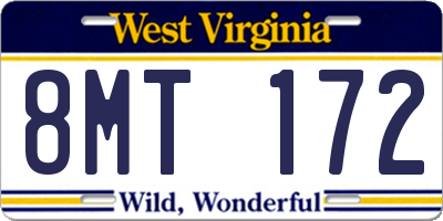 WV license plate 8MT172