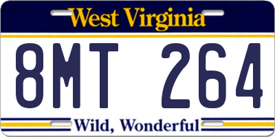 WV license plate 8MT264