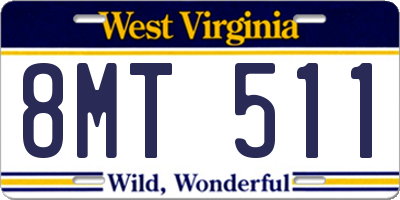 WV license plate 8MT511