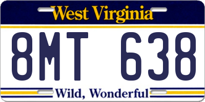 WV license plate 8MT638