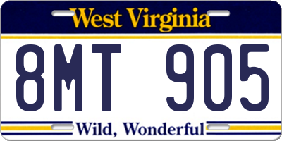 WV license plate 8MT905