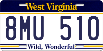 WV license plate 8MU510