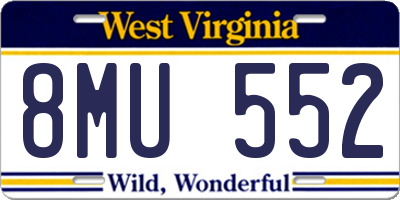 WV license plate 8MU552