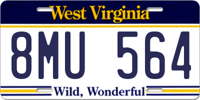 WV license plate 8MU564