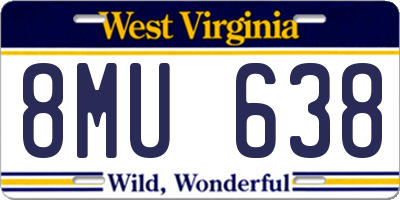 WV license plate 8MU638
