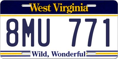 WV license plate 8MU771