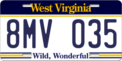 WV license plate 8MV035