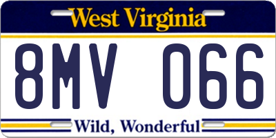 WV license plate 8MV066