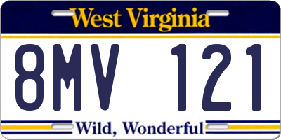 WV license plate 8MV121