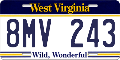 WV license plate 8MV243