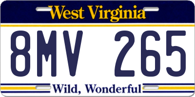 WV license plate 8MV265