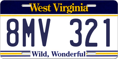 WV license plate 8MV321