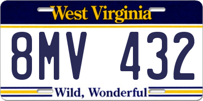 WV license plate 8MV432